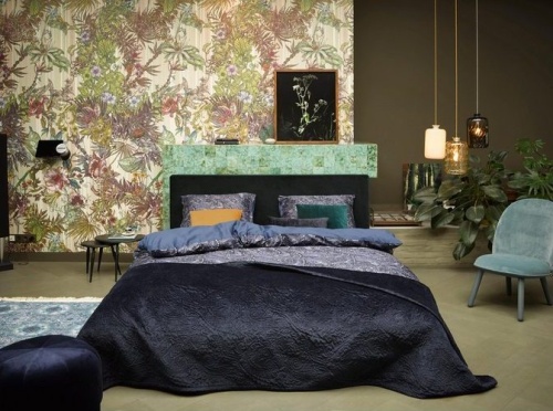 Покрывало Essenza ROEBY MIDHTBLUE синее 180х265 Артикул: 85517 Silk-Dreams