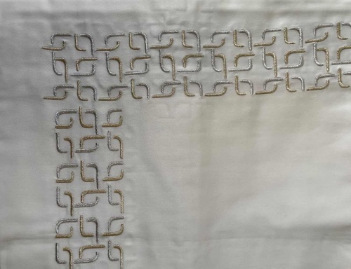 Постельное белье Pam DEDALO White (silver-gold) Евро Артикул: 85129 Silk-Dreams фото 2