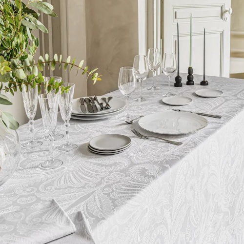 Скатерть Garnier-Thiebaut GRACE BICOLORE PERLE - 174х304 Артикул: 79951 Silk-Dreams фото 2
